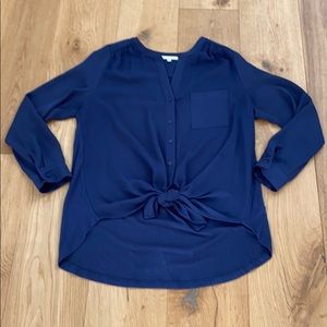 Pleione navy tie top